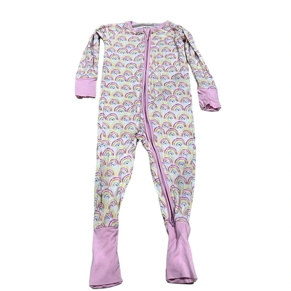 Little Sleepies Unisex Baby Pajamas 12-18M Pastel Rainbow Zippy